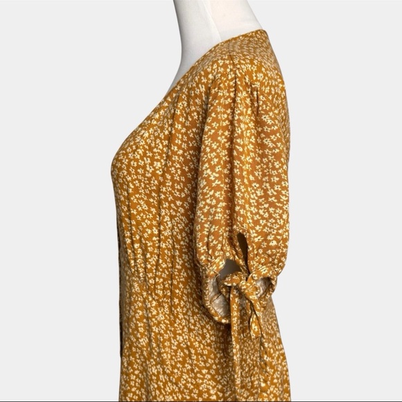 Universal Thread XXL Mustard Floral Midi Dress Cottagecore Boho Prairie - Picture 12 of 16